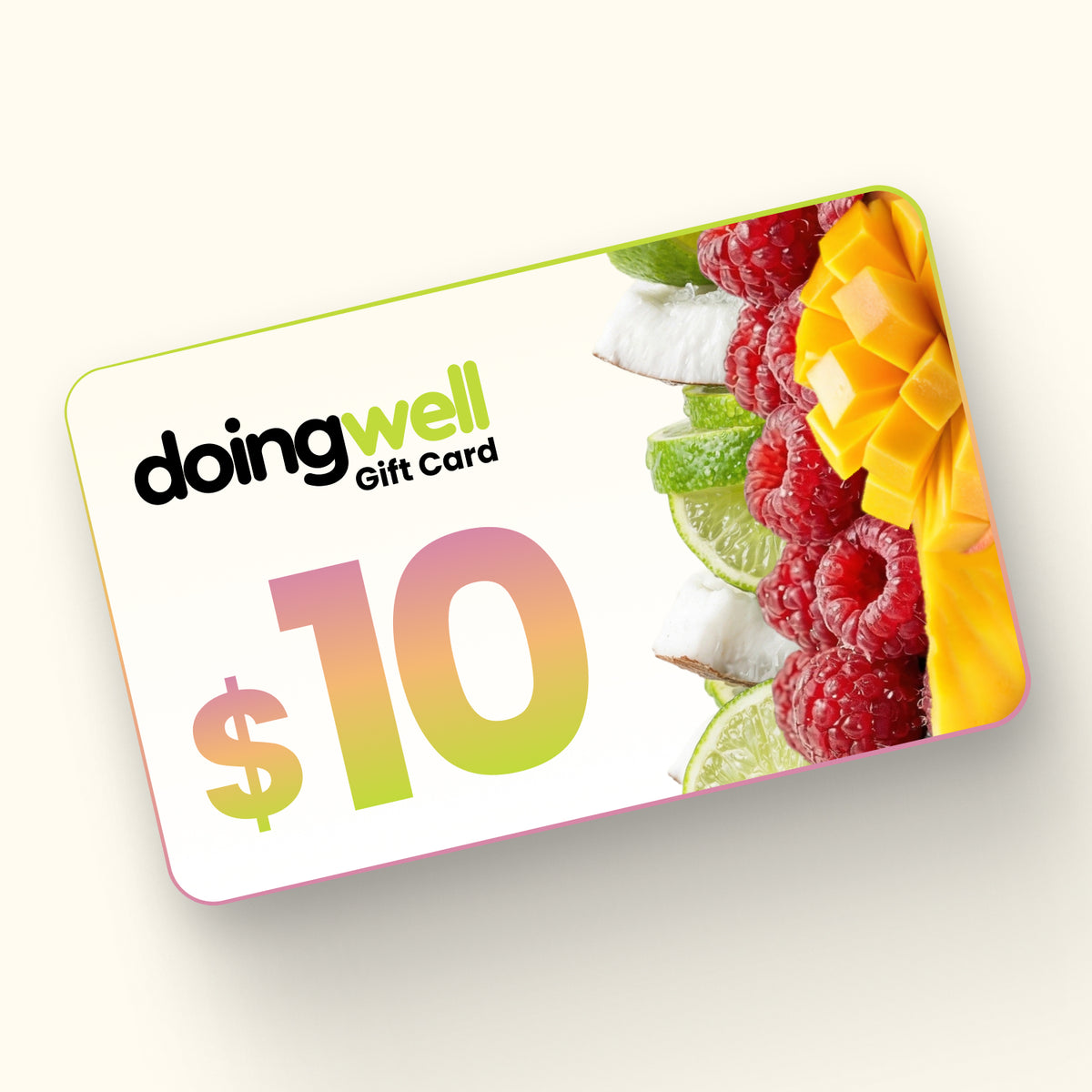 doingwell $10 digital gift card — emailed gift card for zero-sugar electrolyte and hydration drink mixes