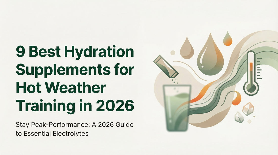 Cover graphic for a 2026 roundup of the best hydration supplements for hot-weather training