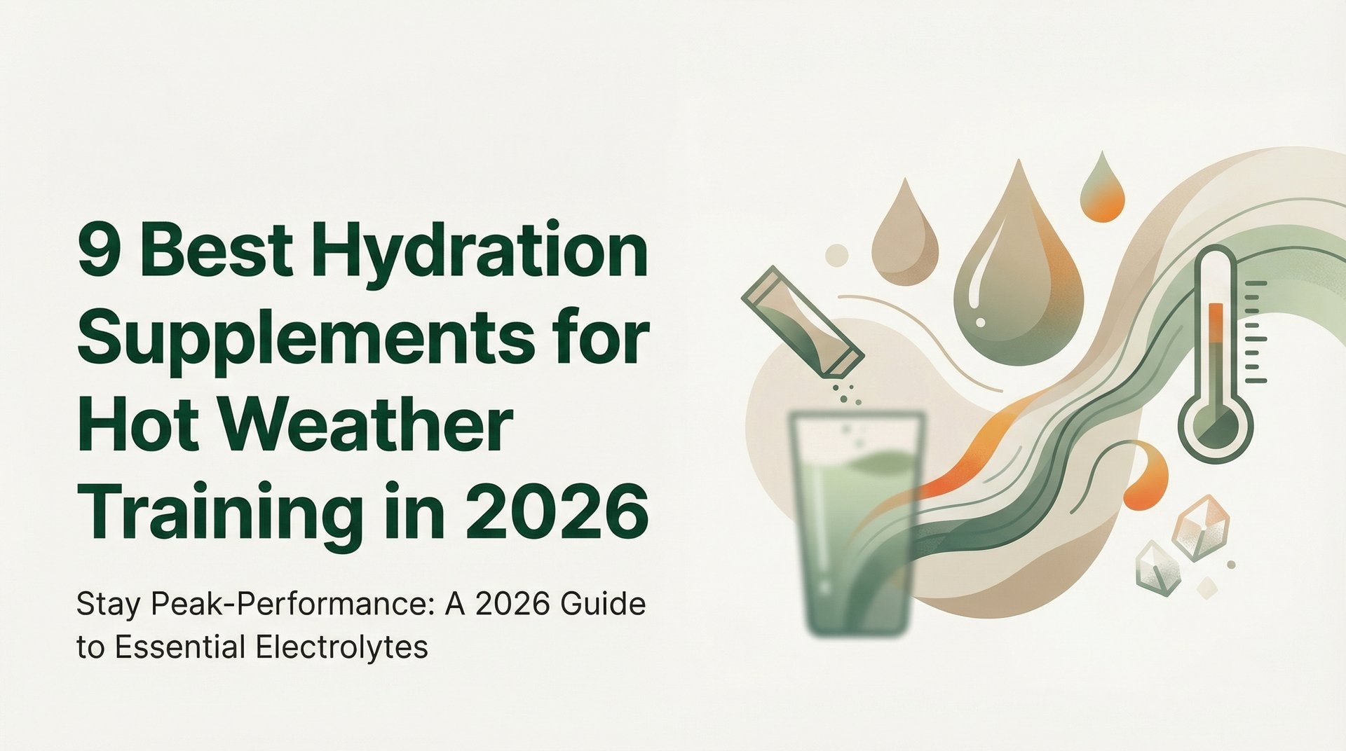 Cover graphic for a 2026 roundup of the best hydration supplements for hot-weather training