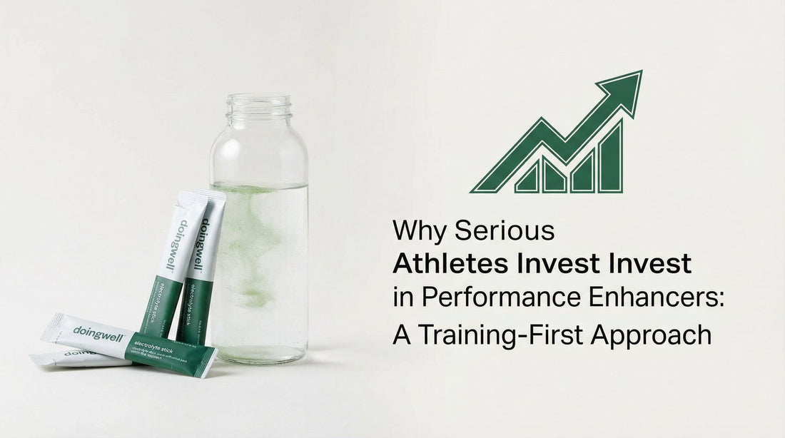 Cover graphic on a training-first approach to performance-enhancer investment for serious athletes