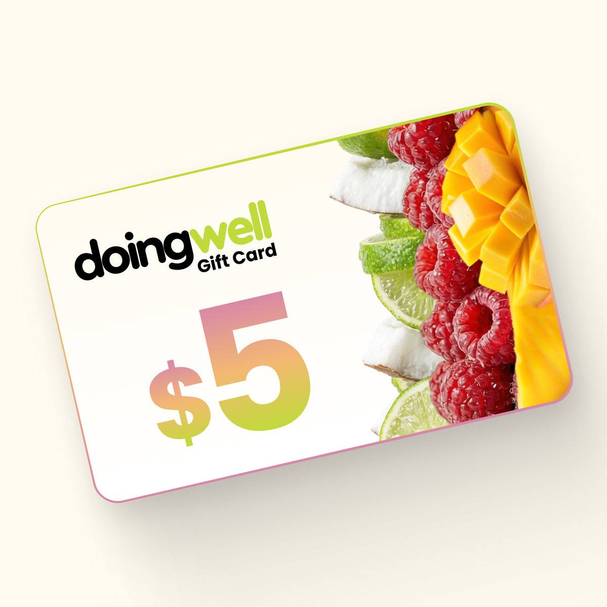 doingwell $5 digital gift card — emailed gift card for zero-sugar electrolyte and hydration drink mixes