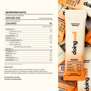 Mango Daily Hydration Electrolyte Drink Mix | 15 Sticks