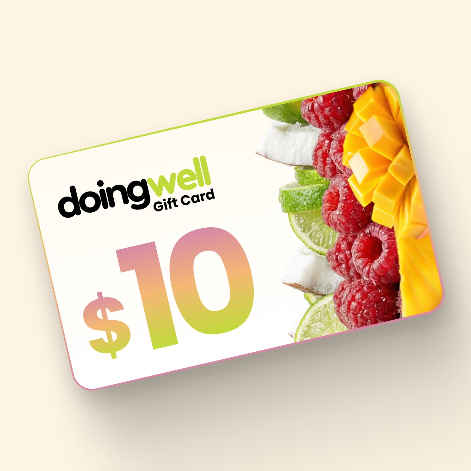 doingwell $10 digital gift card — emailed gift card for zero-sugar electrolyte and hydration drink mixes