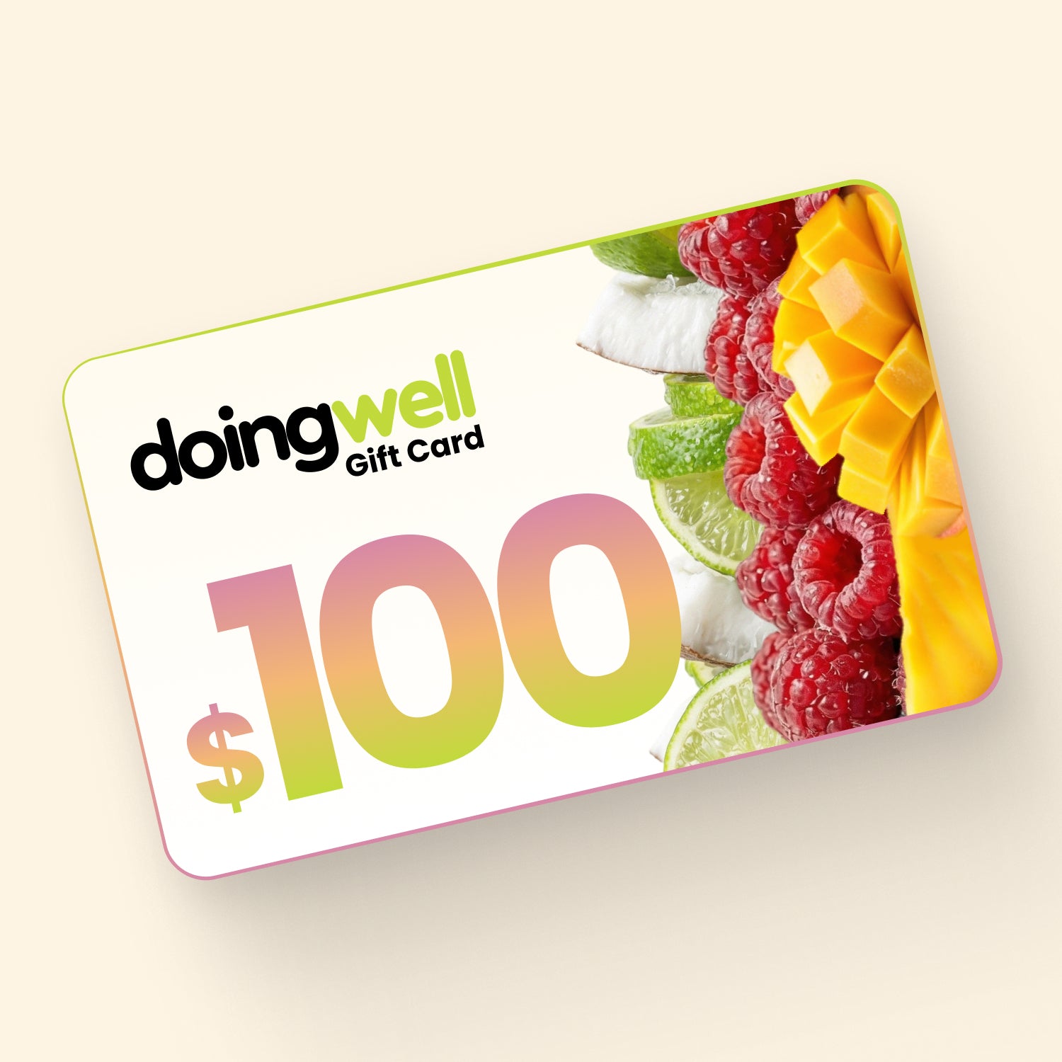doingwell $100 digital gift card — emailed gift card for zero-sugar electrolyte and hydration drink mixes