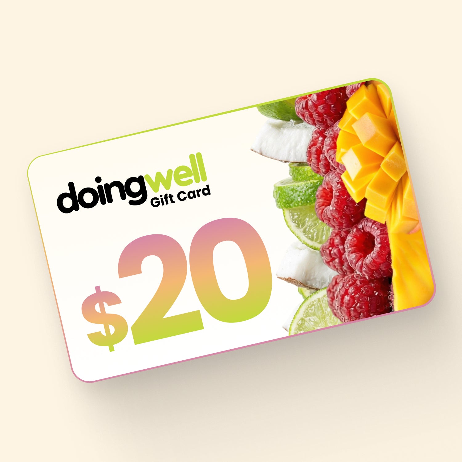 doingwell $20 digital gift card — emailed gift card for zero-sugar electrolyte and hydration drink mixes
