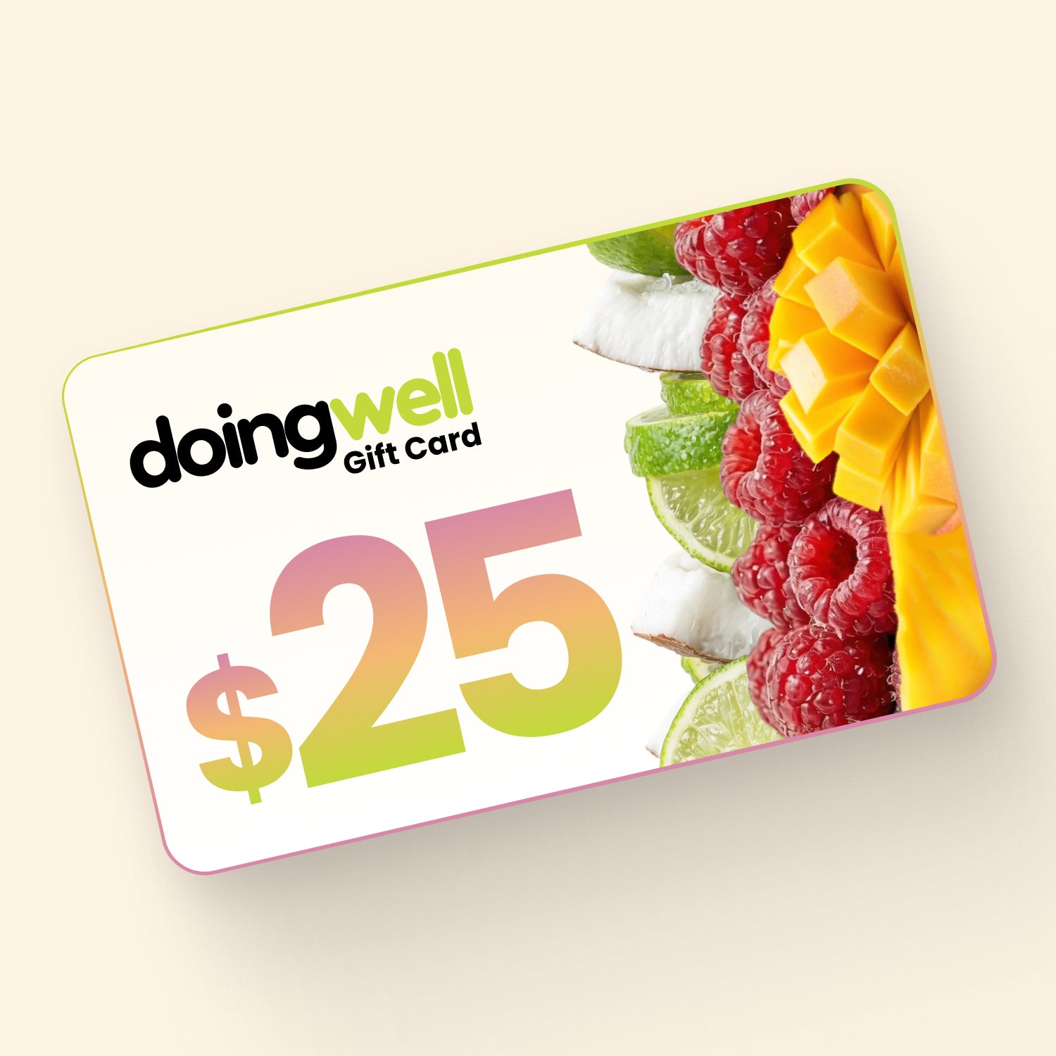 doingwell $25 digital gift card — emailed gift card for zero-sugar electrolyte and hydration drink mixes