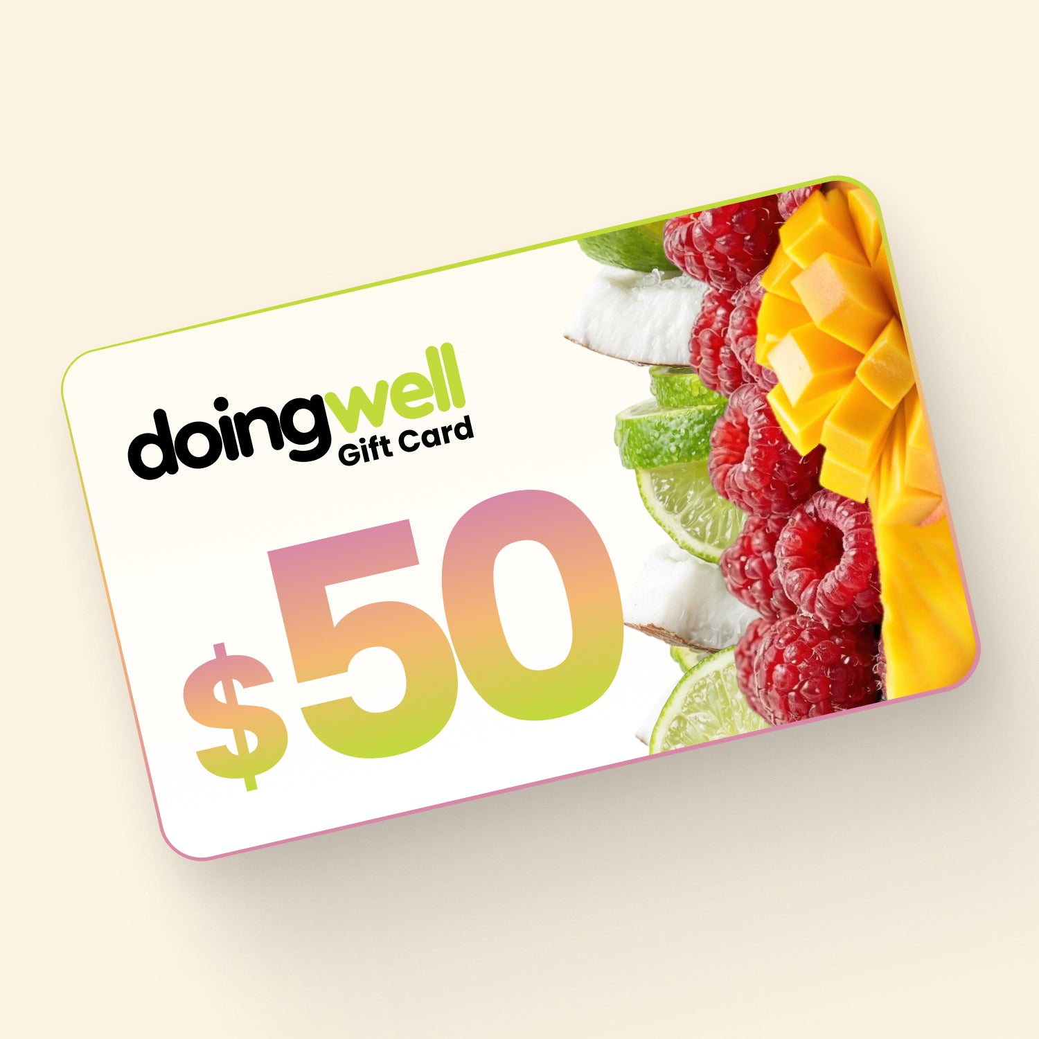 doingwell $50 digital gift card — emailed gift card for zero-sugar electrolyte and hydration drink mixes