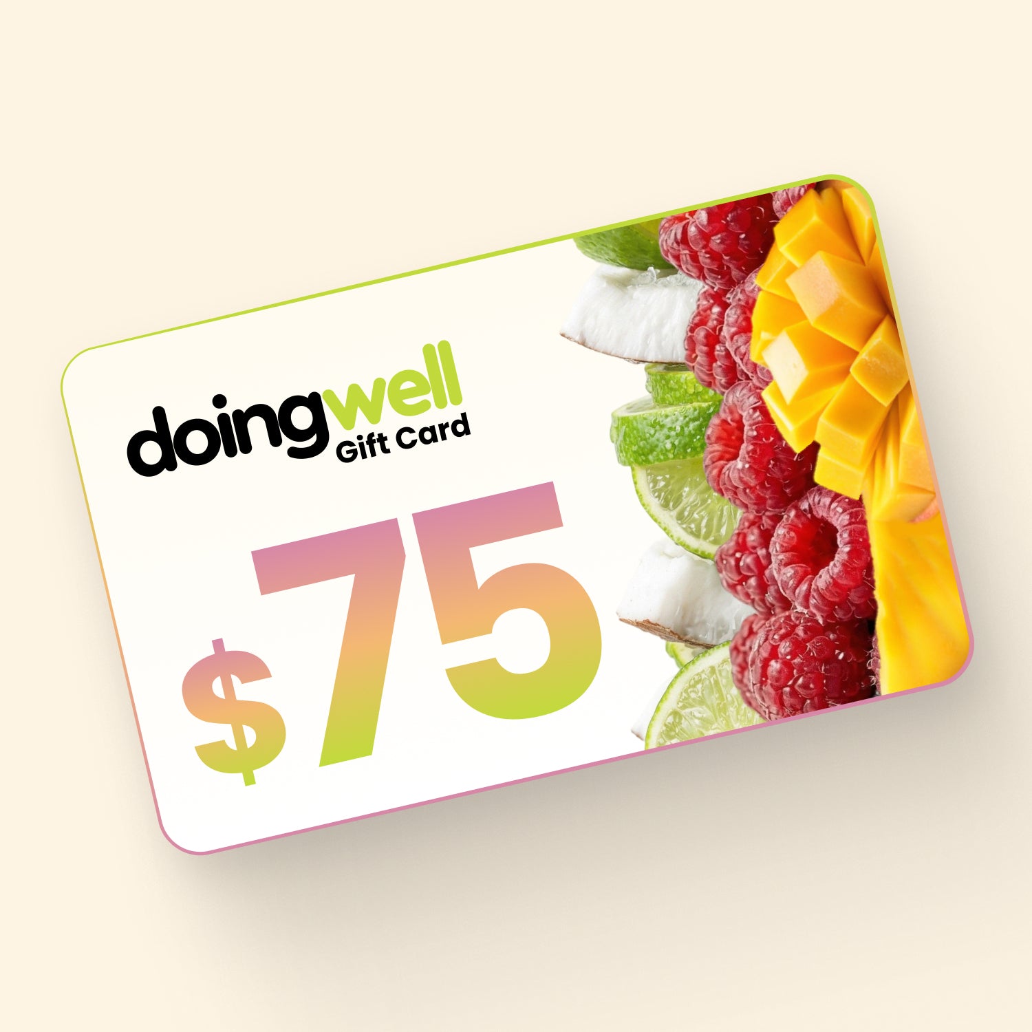 doingwell $75 digital gift card — emailed gift card for zero-sugar electrolyte and hydration drink mixes